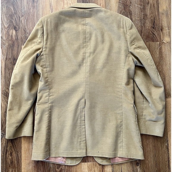VINTAGE CORDUROY Mens Khaki Two Button Sport Coat Suit Jacket/Blazer,36 - Picture 2 of 15